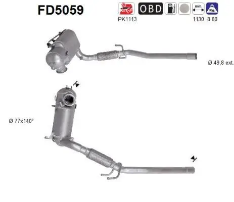 Ruß-/Partikelfilter, Abgasanlage AS FD5059 Bild Ruß-/Partikelfilter, Abgasanlage AS FD5059