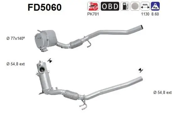 Ruß-/Partikelfilter, Abgasanlage AS FD5060