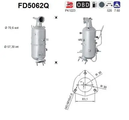 Ruß-/Partikelfilter, Abgasanlage AS FD5062Q