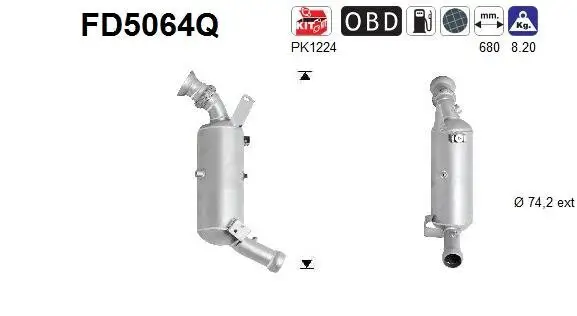 Ruß-/Partikelfilter, Abgasanlage AS FD5064Q