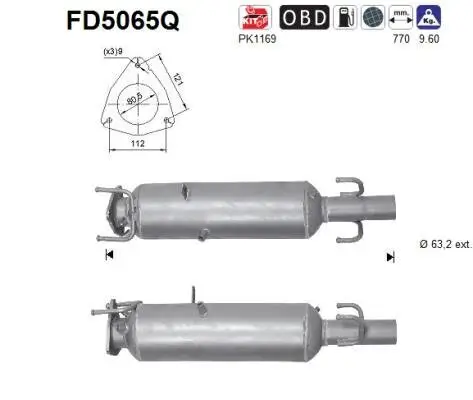 Ruß-/Partikelfilter, Abgasanlage AS FD5065Q