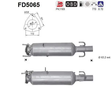 Ruß-/Partikelfilter, Abgasanlage AS FD5065 Bild Ruß-/Partikelfilter, Abgasanlage AS FD5065