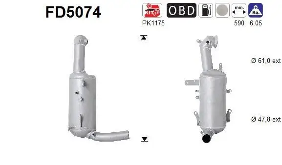 Ruß-/Partikelfilter, Abgasanlage AS FD5074