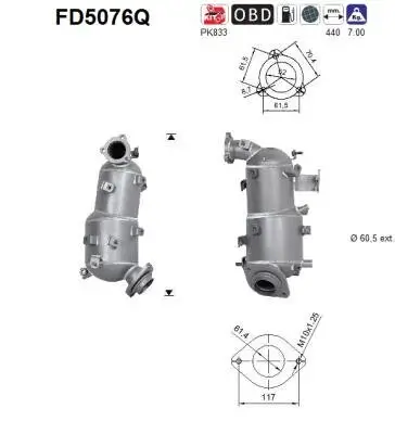 Ruß-/Partikelfilter, Abgasanlage AS FD5076Q
