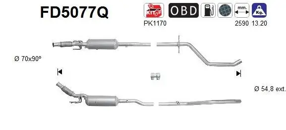 Ruß-/Partikelfilter, Abgasanlage AS FD5077Q