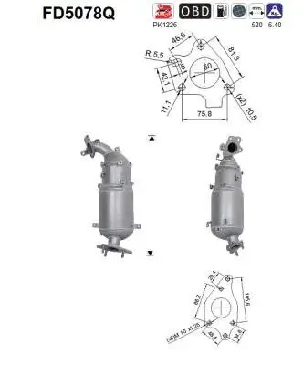 Ruß-/Partikelfilter, Abgasanlage AS FD5078Q Bild Ruß-/Partikelfilter, Abgasanlage AS FD5078Q