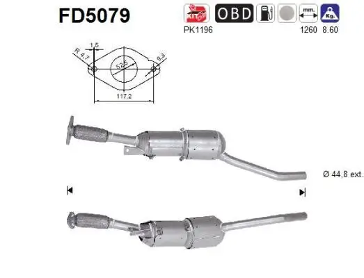 Ruß-/Partikelfilter, Abgasanlage AS FD5079 Bild Ruß-/Partikelfilter, Abgasanlage AS FD5079