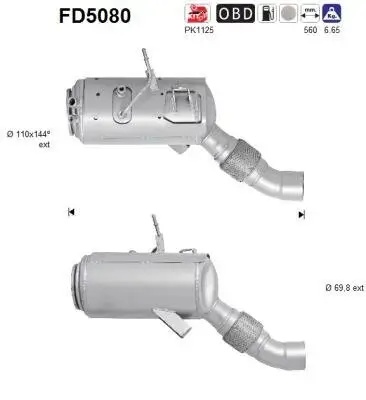 Ruß-/Partikelfilter, Abgasanlage AS FD5080