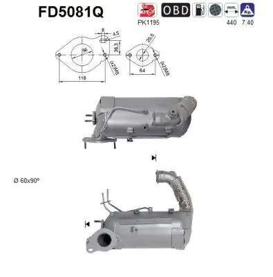 Ruß-/Partikelfilter, Abgasanlage AS FD5081Q