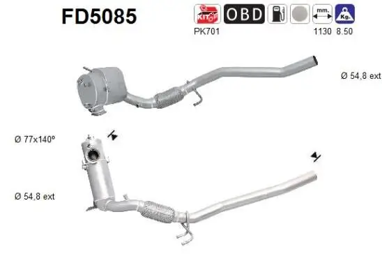 Ruß-/Partikelfilter, Abgasanlage AS FD5085