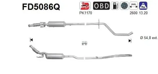 Ruß-/Partikelfilter, Abgasanlage AS FD5086Q Bild Ruß-/Partikelfilter, Abgasanlage AS FD5086Q