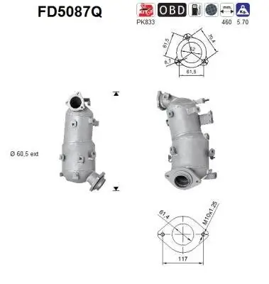 Ruß-/Partikelfilter, Abgasanlage AS FD5087Q Bild Ruß-/Partikelfilter, Abgasanlage AS FD5087Q
