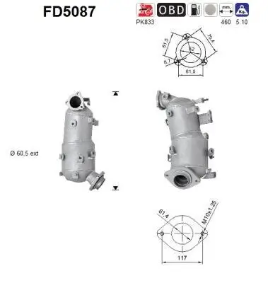 Ruß-/Partikelfilter, Abgasanlage AS FD5087 Bild Ruß-/Partikelfilter, Abgasanlage AS FD5087
