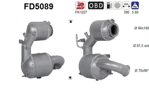Ruß-/Partikelfilter, Abgasanlage AS FD5089