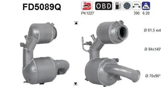 Ruß-/Partikelfilter, Abgasanlage AS FD5089Q Bild Ruß-/Partikelfilter, Abgasanlage AS FD5089Q