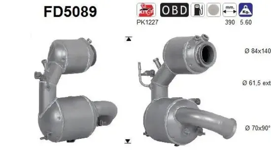 Ruß-/Partikelfilter, Abgasanlage AS FD5089 Bild Ruß-/Partikelfilter, Abgasanlage AS FD5089