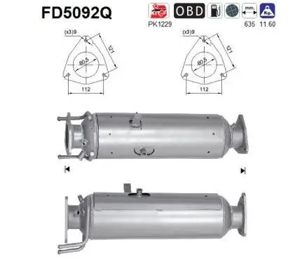 Ruß-/Partikelfilter, Abgasanlage AS FD5092Q Bild Ruß-/Partikelfilter, Abgasanlage AS FD5092Q