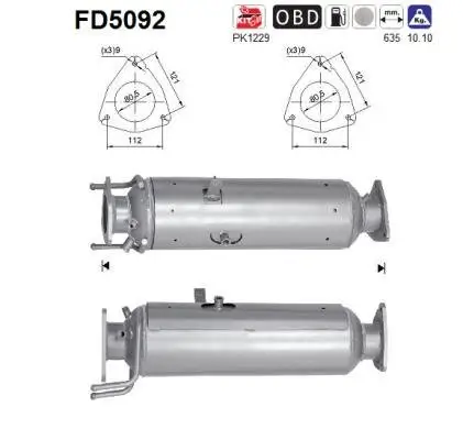 Ruß-/Partikelfilter, Abgasanlage AS FD5092 Bild Ruß-/Partikelfilter, Abgasanlage AS FD5092