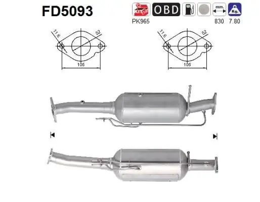 Ruß-/Partikelfilter, Abgasanlage AS FD5093