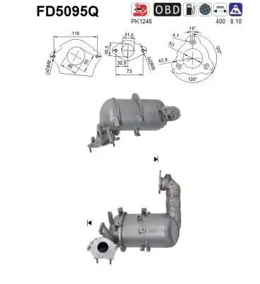 Ruß-/Partikelfilter, Abgasanlage AS FD5095Q