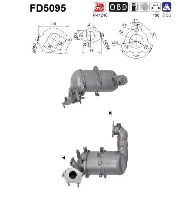 Ruß-/Partikelfilter, Abgasanlage AS FD5095 Bild Ruß-/Partikelfilter, Abgasanlage AS FD5095