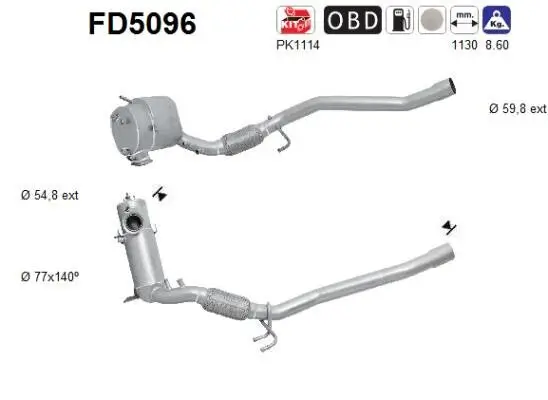 Ruß-/Partikelfilter, Abgasanlage AS FD5096