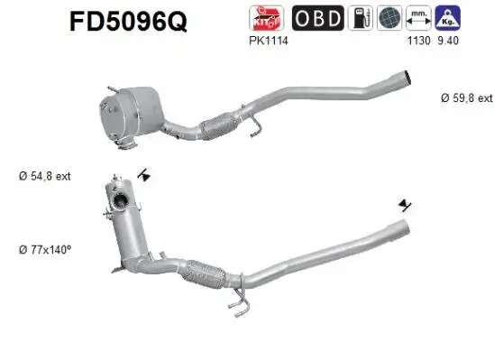 Ruß-/Partikelfilter, Abgasanlage AS FD5096Q