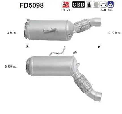 Ruß-/Partikelfilter, Abgasanlage AS FD5098 Bild Ruß-/Partikelfilter, Abgasanlage AS FD5098