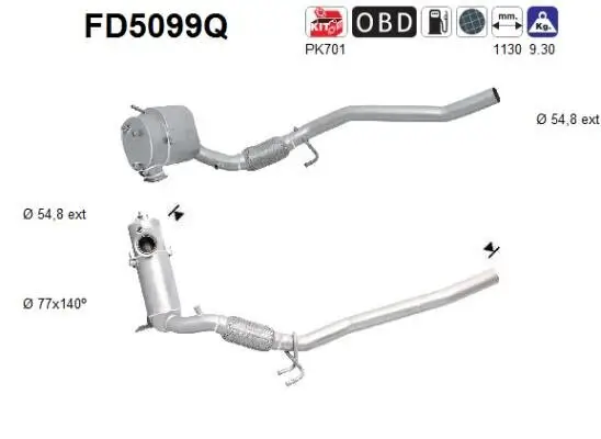 Ruß-/Partikelfilter, Abgasanlage AS FD5099Q Bild Ruß-/Partikelfilter, Abgasanlage AS FD5099Q