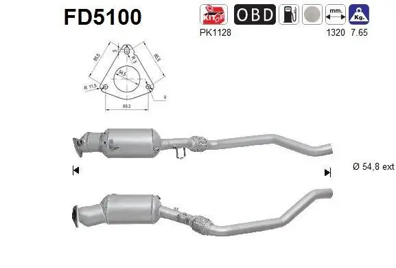 Ruß-/Partikelfilter, Abgasanlage AS FD5100