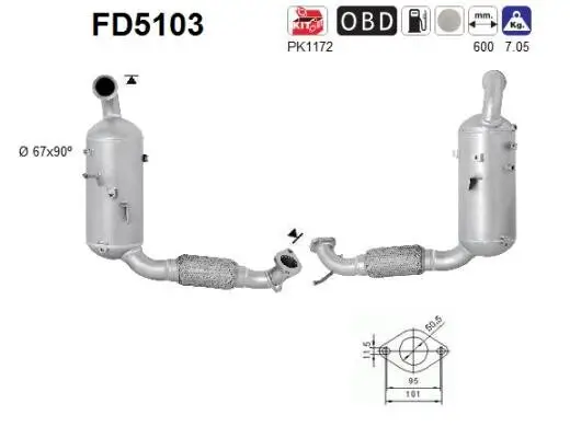 Ruß-/Partikelfilter, Abgasanlage AS FD5103