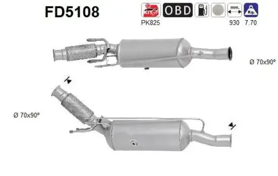 Ruß-/Partikelfilter, Abgasanlage AS FD5108 Bild Ruß-/Partikelfilter, Abgasanlage AS FD5108