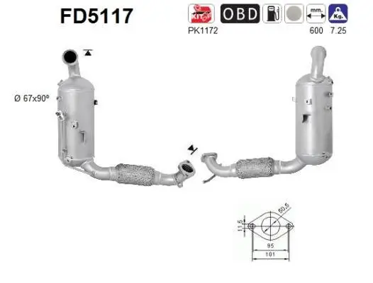 Ruß-/Partikelfilter, Abgasanlage AS FD5117 Bild Ruß-/Partikelfilter, Abgasanlage AS FD5117