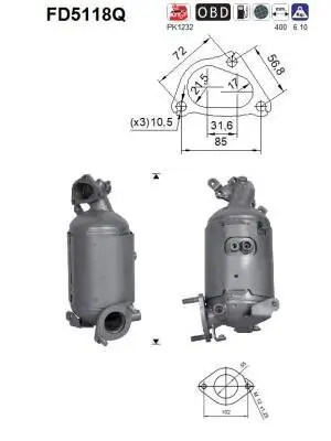 Ruß-/Partikelfilter, Abgasanlage AS FD5118Q Bild Ruß-/Partikelfilter, Abgasanlage AS FD5118Q