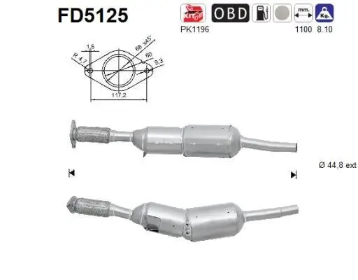 Ruß-/Partikelfilter, Abgasanlage AS FD5125