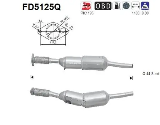 Ruß-/Partikelfilter, Abgasanlage AS FD5125Q Bild Ruß-/Partikelfilter, Abgasanlage AS FD5125Q