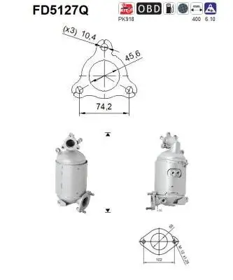 Ruß-/Partikelfilter, Abgasanlage AS FD5127Q Bild Ruß-/Partikelfilter, Abgasanlage AS FD5127Q