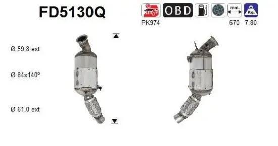 Ruß-/Partikelfilter, Abgasanlage AS FD5130Q Bild Ruß-/Partikelfilter, Abgasanlage AS FD5130Q