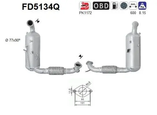 Ruß-/Partikelfilter, Abgasanlage AS FD5134Q
