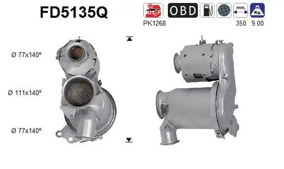 Ruß-/Partikelfilter, Abgasanlage AS FD5135Q