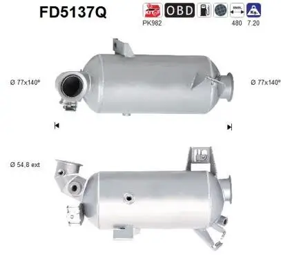Ruß-/Partikelfilter, Abgasanlage AS FD5137Q Bild Ruß-/Partikelfilter, Abgasanlage AS FD5137Q