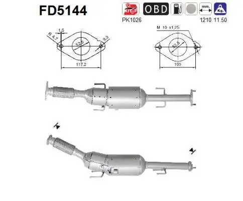 Ruß-/Partikelfilter, Abgasanlage AS FD5144