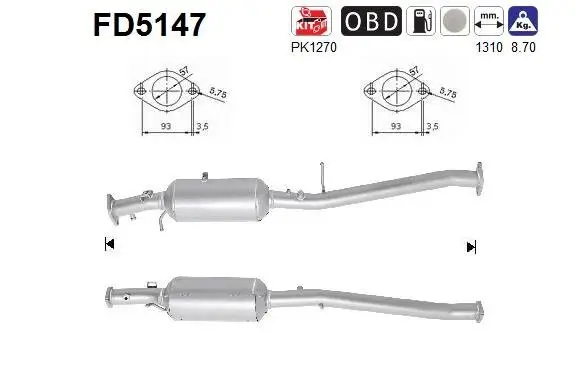 Ruß-/Partikelfilter, Abgasanlage AS FD5147