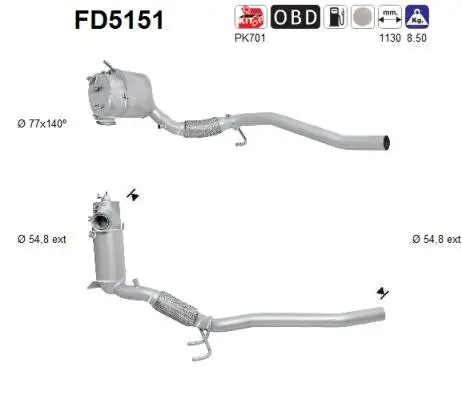 Ruß-/Partikelfilter, Abgasanlage AS FD5151