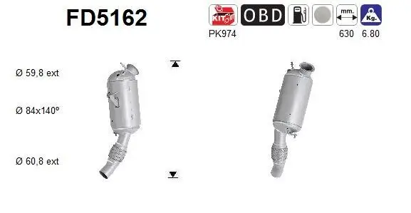 Ruß-/Partikelfilter, Abgasanlage AS FD5162