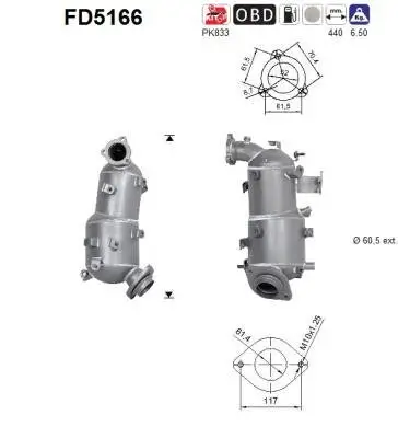 Ruß-/Partikelfilter, Abgasanlage AS FD5166