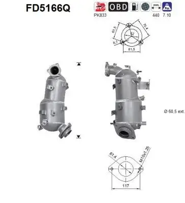 Ruß-/Partikelfilter, Abgasanlage AS FD5166Q