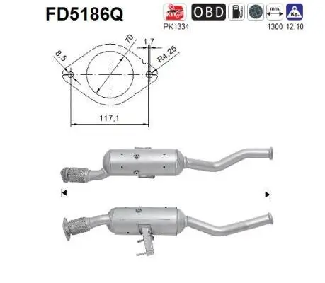 Ruß-/Partikelfilter, Abgasanlage AS FD5186Q