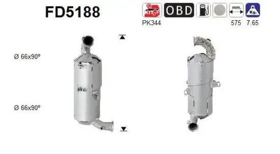 Ruß-/Partikelfilter, Abgasanlage AS FD5188 Bild Ruß-/Partikelfilter, Abgasanlage AS FD5188