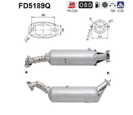 Ruß-/Partikelfilter, Abgasanlage AS FD5189Q Bild Ruß-/Partikelfilter, Abgasanlage AS FD5189Q
